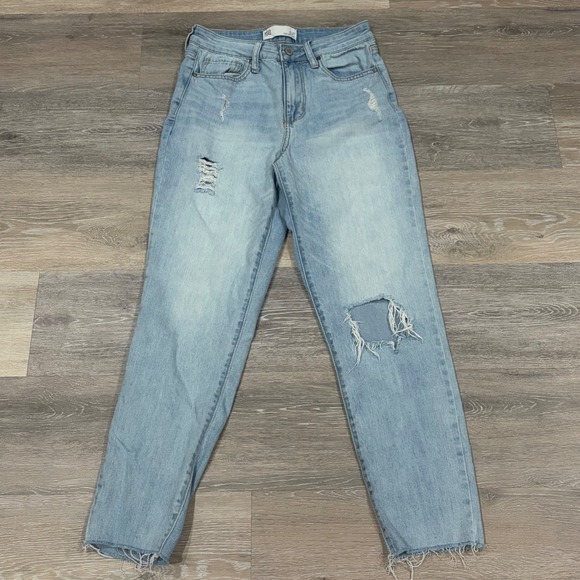RSQ Denim - RSQ Vintage Jeans Juniors 5/27 Light Wash Distressed High‎ Rise Frayed Hem